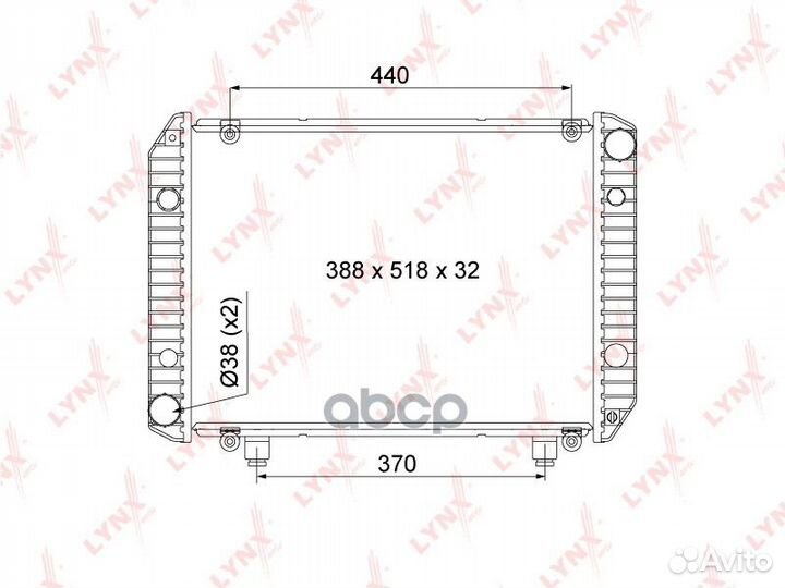 Радиатор охлаждения двигателя RB1158 lynxauto