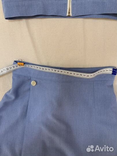 Шорты - юбка с топиком голубого цвета