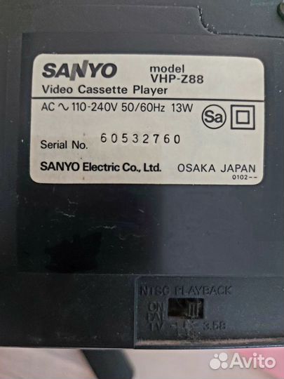 Кассетный видеоплеер sanyo-VHP Z88