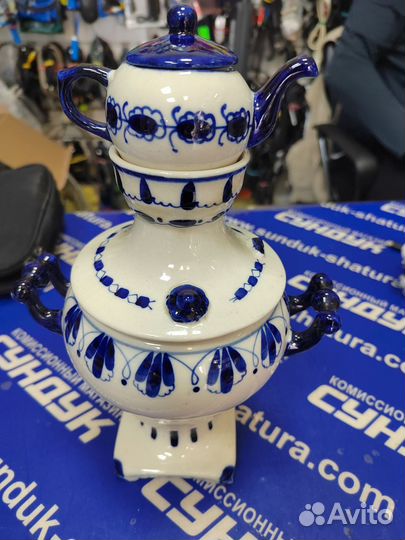 Самовар фарфор гжель СССР