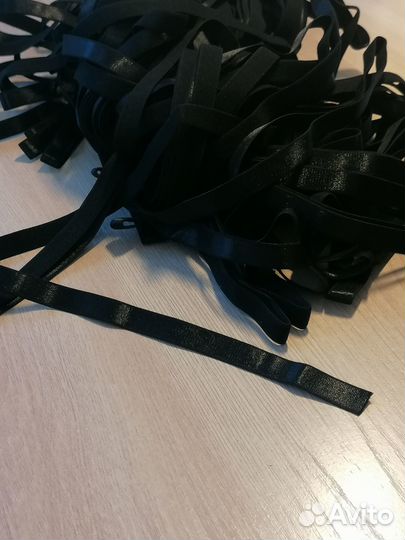 Резинка бельевая атласная чёрная 12мм для бретелей