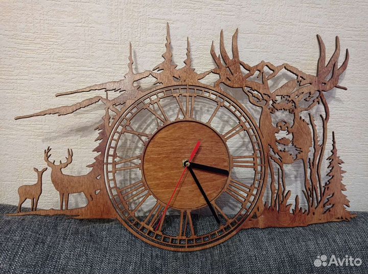 Панно из дерева с часами,фото рамки