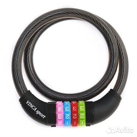 Замок велосипедный кодовый 10*1000мм, черный