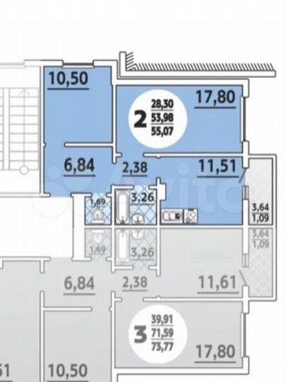 2-к. квартира, 57,6 м², 16/16 эт.