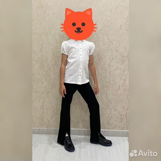 Школьная блузка с коротким рукавом для девочки