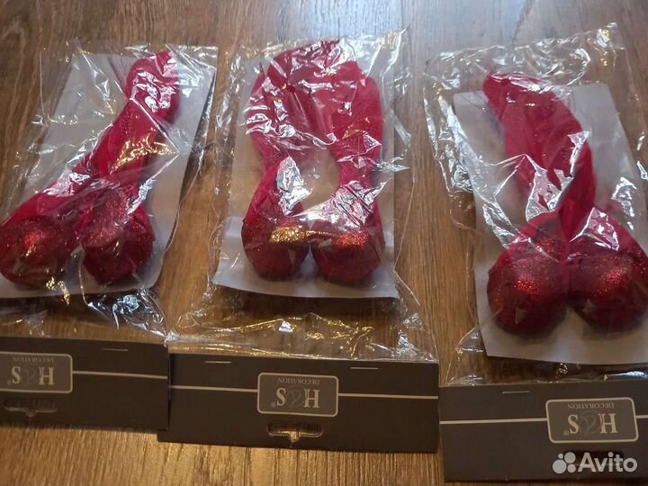 Птички новогодние украшения на клипсе