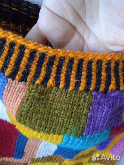 Яркая кофта-пэчворк-ручная вязка