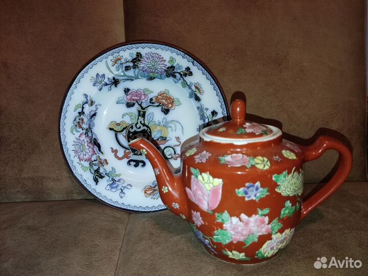 Заварочный чайник, тарелка Старый Китай