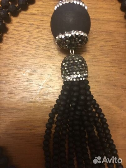 Колье бусы с подвеской украшение натуральный м-л