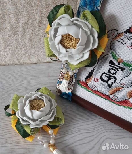 Бант заколка резинка