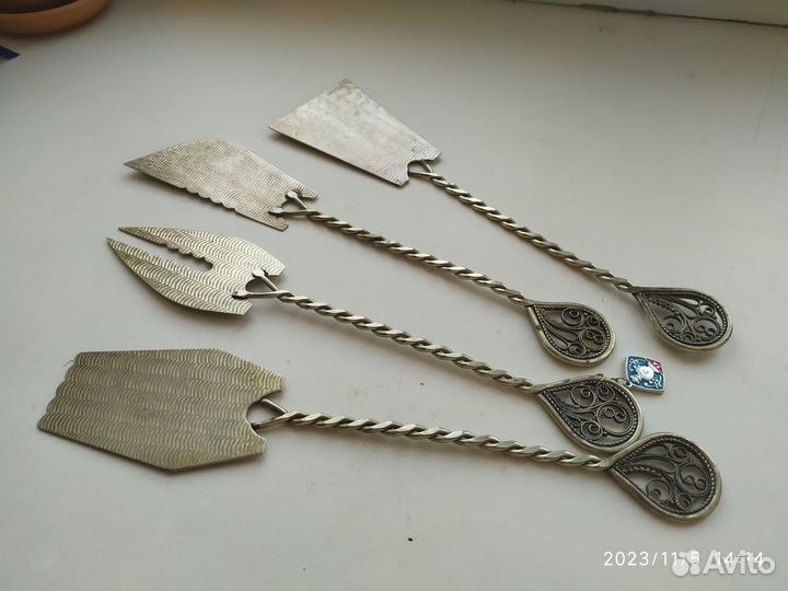 Лопатки для торта мельхиор скань СССР