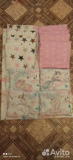 Бортики в детскую кроватку для девочки