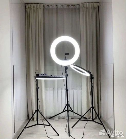 Кольцевая лампа + усиленный штатив 210 см гарантия