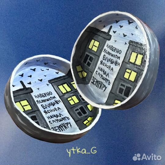 Пепельница Тарелочка декоративная из глины