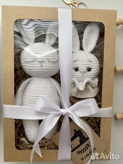 Подарочный набор Зайка-сплюшка и зайка-погремушка