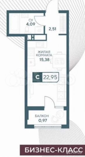 Квартира-студия, 23 м², 18/20 эт.