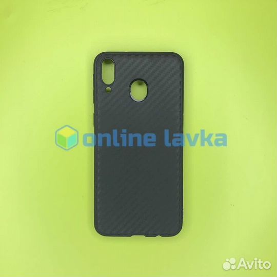 Чехол силикон принт карбон для Samsung M20 Black