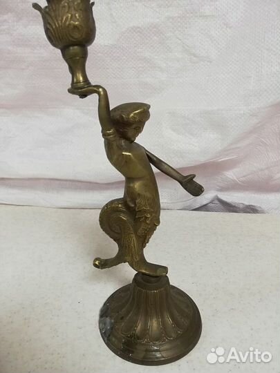 Подсвечник старинный из бронзы 