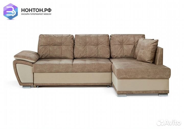 Диван угловой дельфин Риттэр бежевый