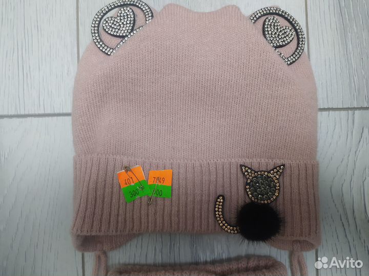 Комплект шапка и снуд для девочки