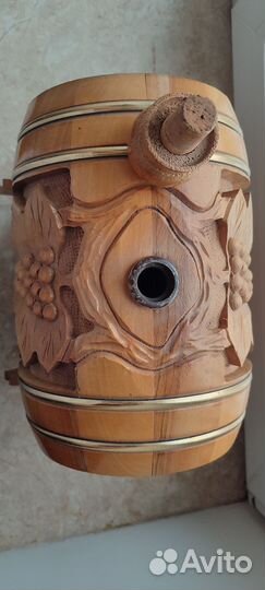 Бочонок для вина резьба, дерево