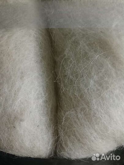 Шерсть натуральная чесаная серая черная