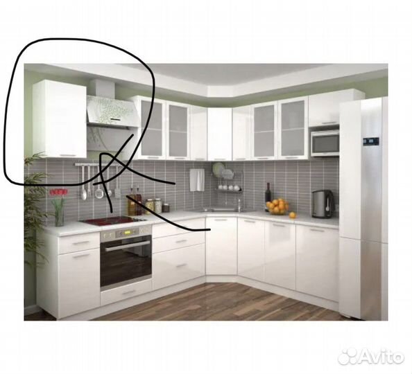 Шкафчик кухонный навесной новый белый