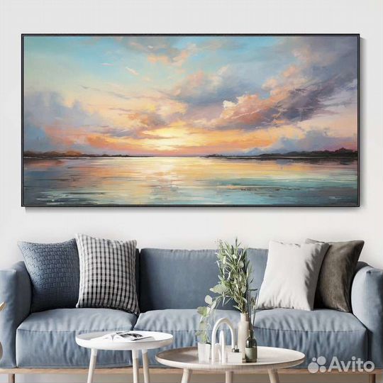 Картины для интерьера Море закат
