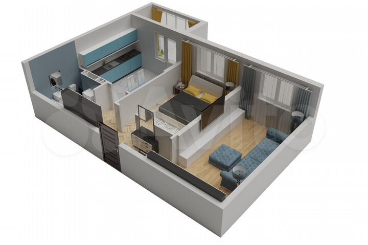 2-к. квартира, 55,5 м², 9/9 эт.