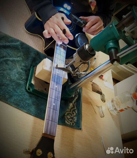 Установка, шлифовка ладов на гитаре