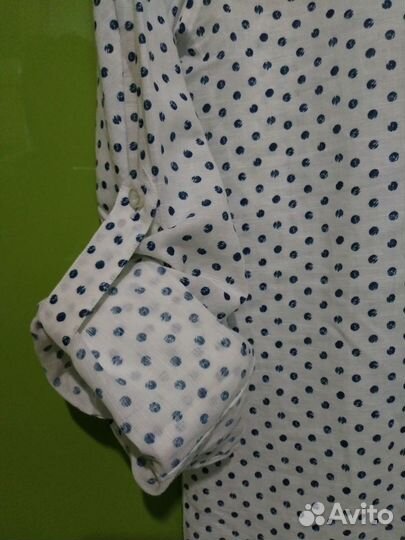 Рубашка-поло хлопок/лен 158/164 новая с принтом