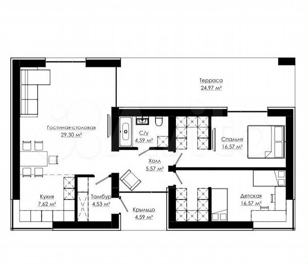Дом 115 м² на участке 7 сот.