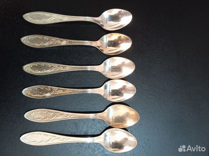 Ложки кофейные мельхиор Пламя