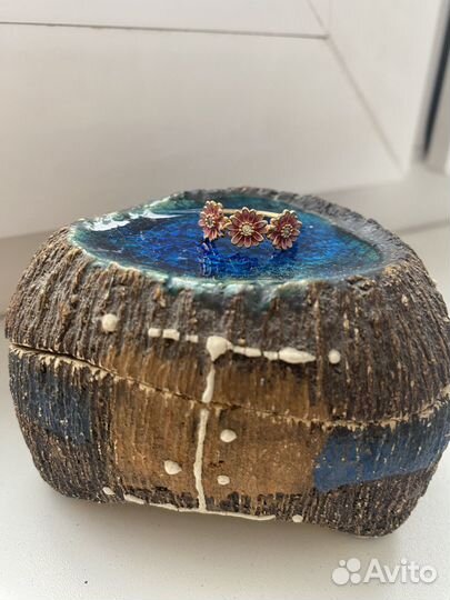 Pandora кольцо розовые маргаритки