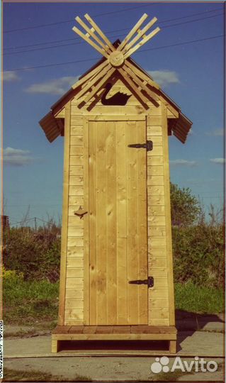 Дачный туалет деревянный прямоугольник MAJ