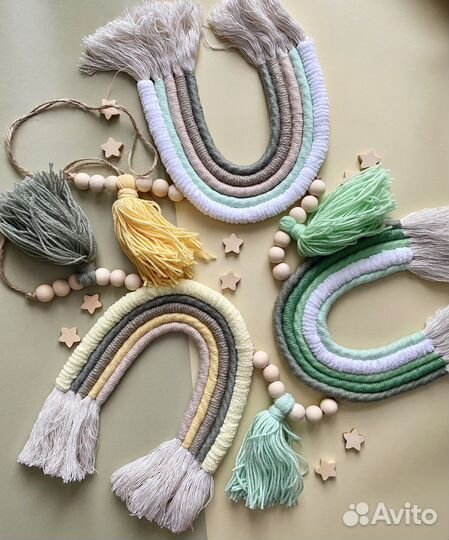 Гирлянда макраме радуга, декор для детской