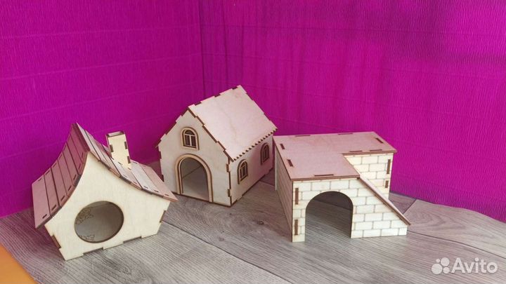 Домик и колесо для грызунов, хомяки