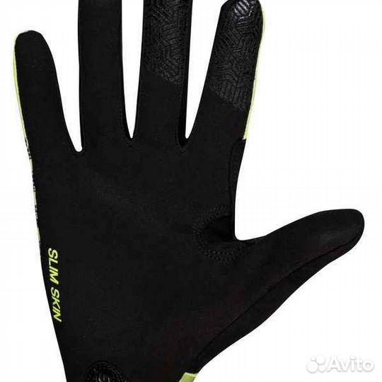 Велоперчатки полноразмерные STG Slim Skin, размер XS, зеленый с черным
