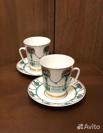 Винтаж. 3 кофейные пары, костяной фарфор лфз, СССР