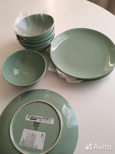 Посуда Икеа Фэргрик мятного цвета