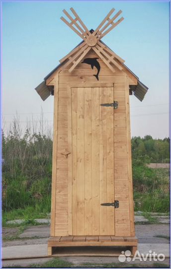Дачный туалет деревянный прямоугольник GFN