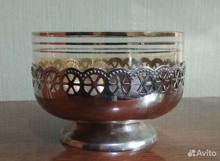 Эксклюзивная ваза стекло мельхиор