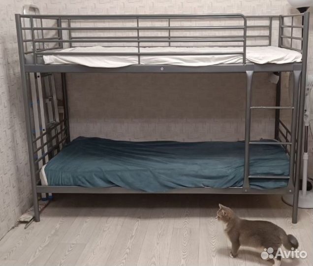 Двухъярусная кровать IKEA металлическая бу