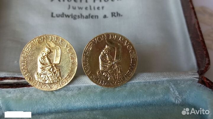 Старинные великолепные запонки золото дубле 500