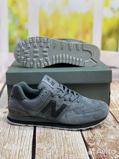 Кроссовки мужские new balance 574 сплошной замша