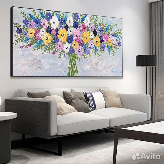 Картина маслом букет цветов
