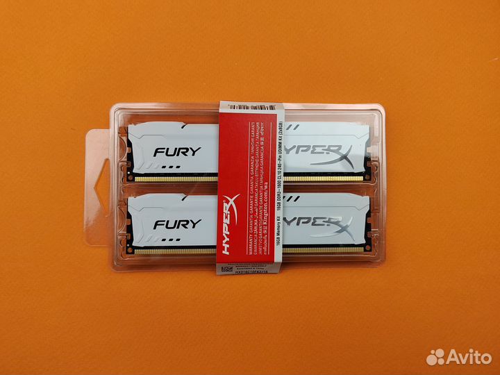 HyperX Fury DDR3 1600 мгц 2*8 гб