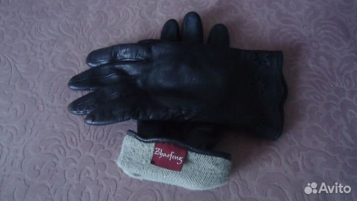 Перчатки кожанные женские S