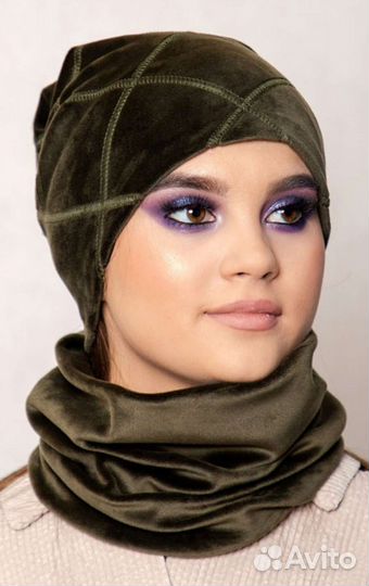 Комплект шапка и снуд женский