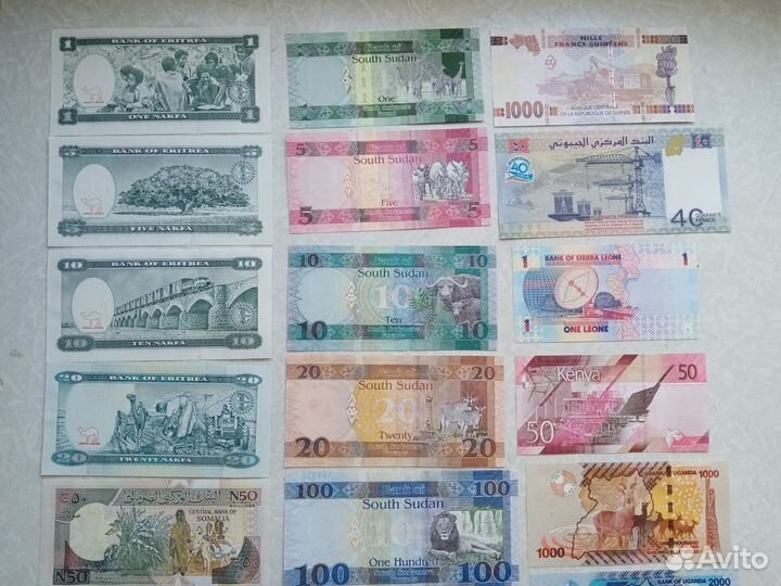 Банкноты африканских стран unc